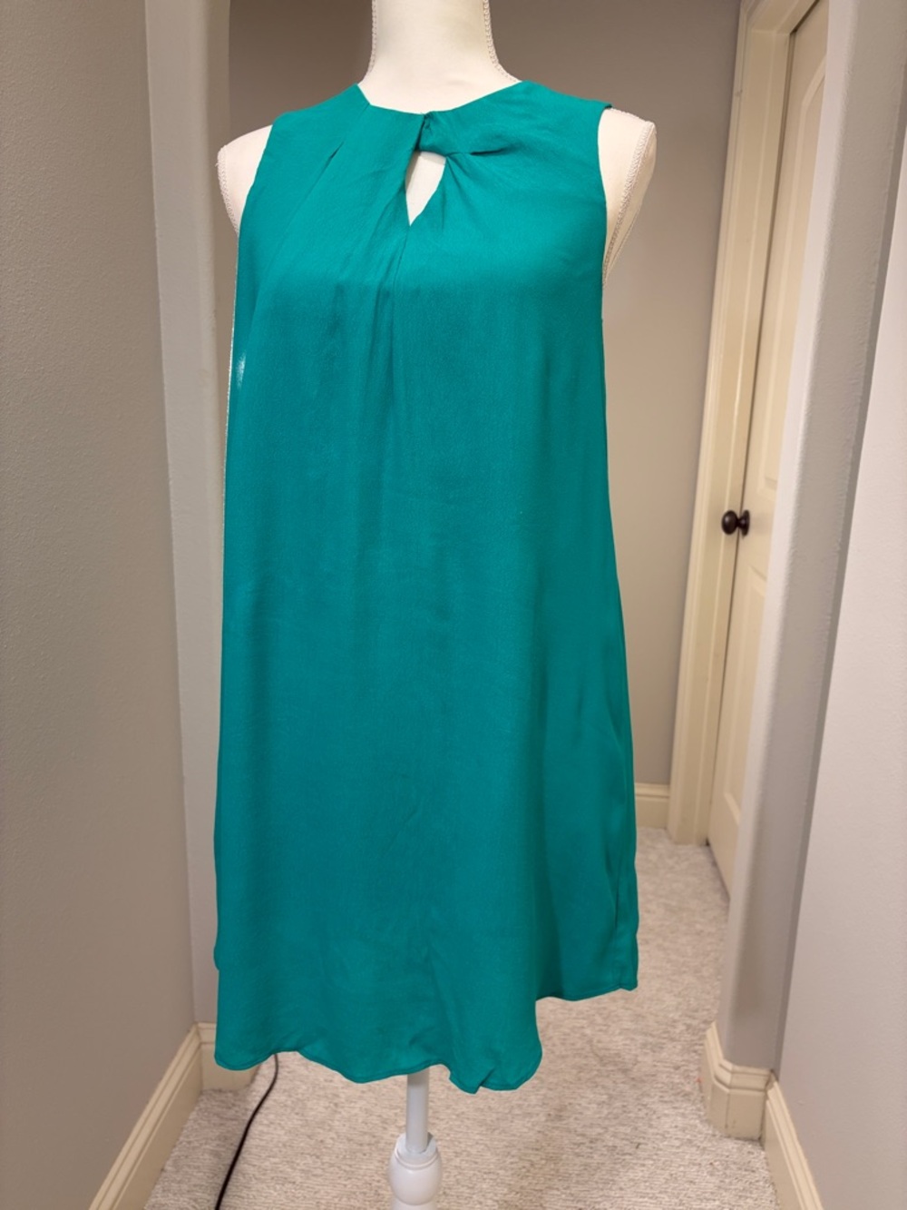 C. Luce Teal Keyhole Shift Dress